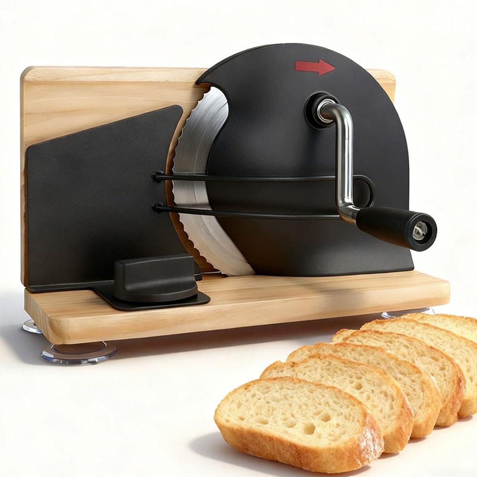 YXZYFPP Bread Slicer with Hand Crank, Adjustable Stainless Steel Cutters for Sourdough, Toast & Pastries - Essential Kitchen Tool for Perfect Bread Slices (Black)