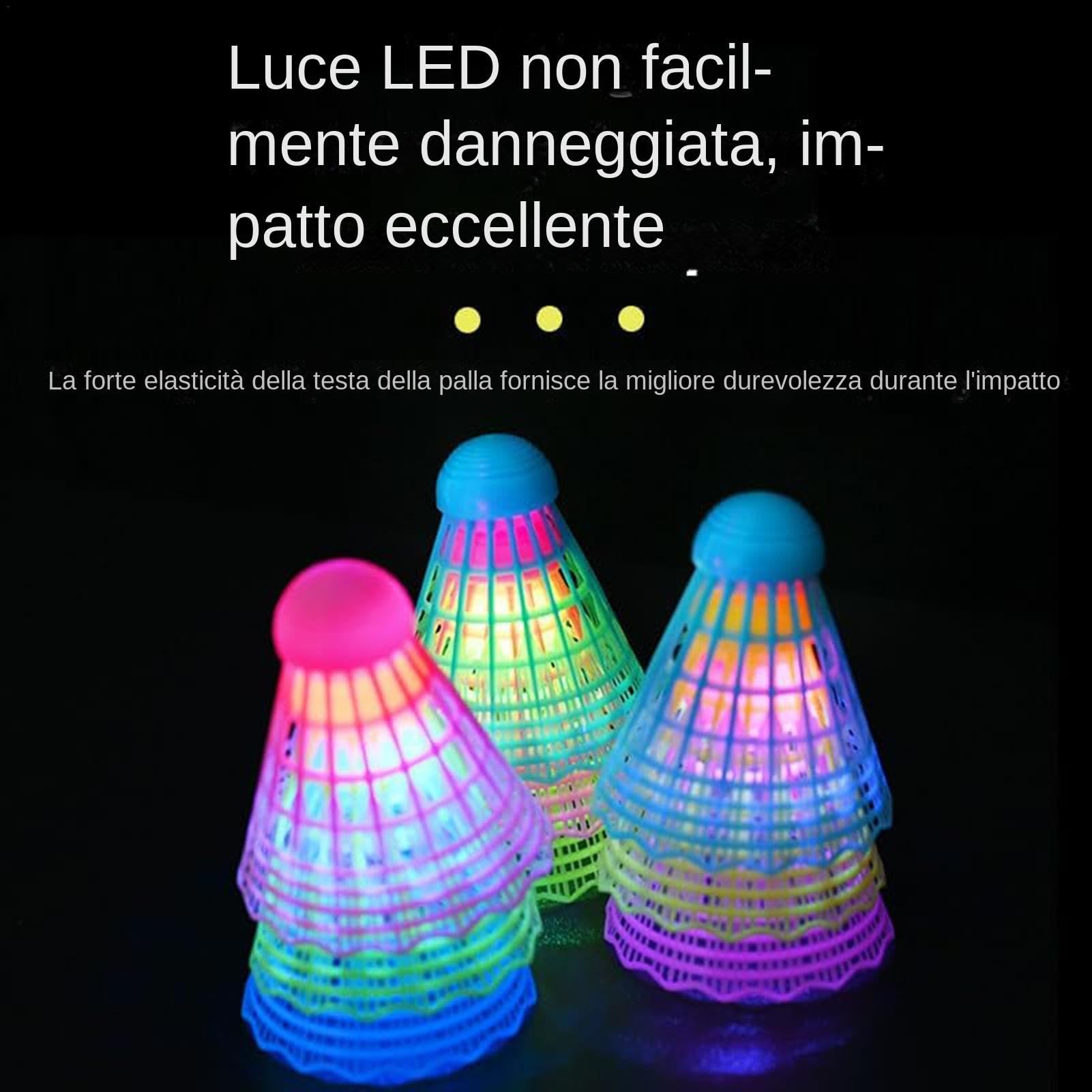 Illumina il badminton, il badminton a LED | Volani da badminton con illuminazione a LED - Badminton colorato 3X nylon ad alta elasticità per giochi da giardino, giocattoli sportivi per interni all'ape