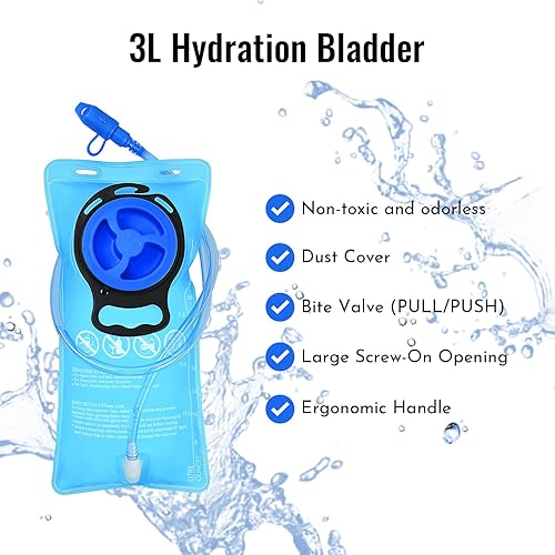 Miniatura 4 de Zavothy Mochila de hidratación resistente al agua de 18 litros para bolsa de agua de 2L3 litros - Compartimento oculto para casco y cubierta de