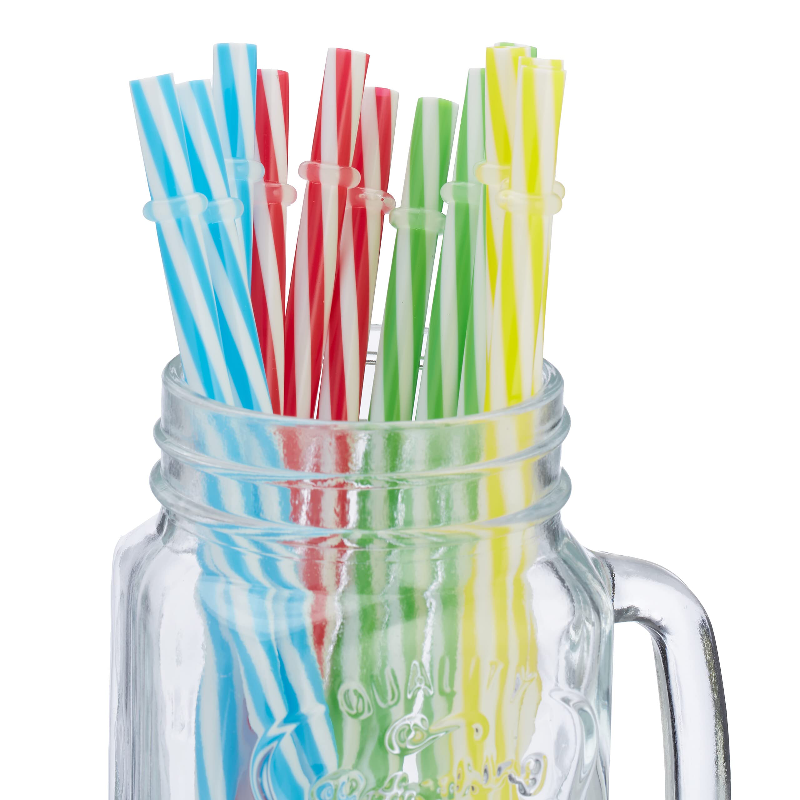 Relaxdays Jarres avec Paille et Couvercle, en Lot de 12, Volume : 500 ML, Design rétro, Verre avec Anse, Multicolore