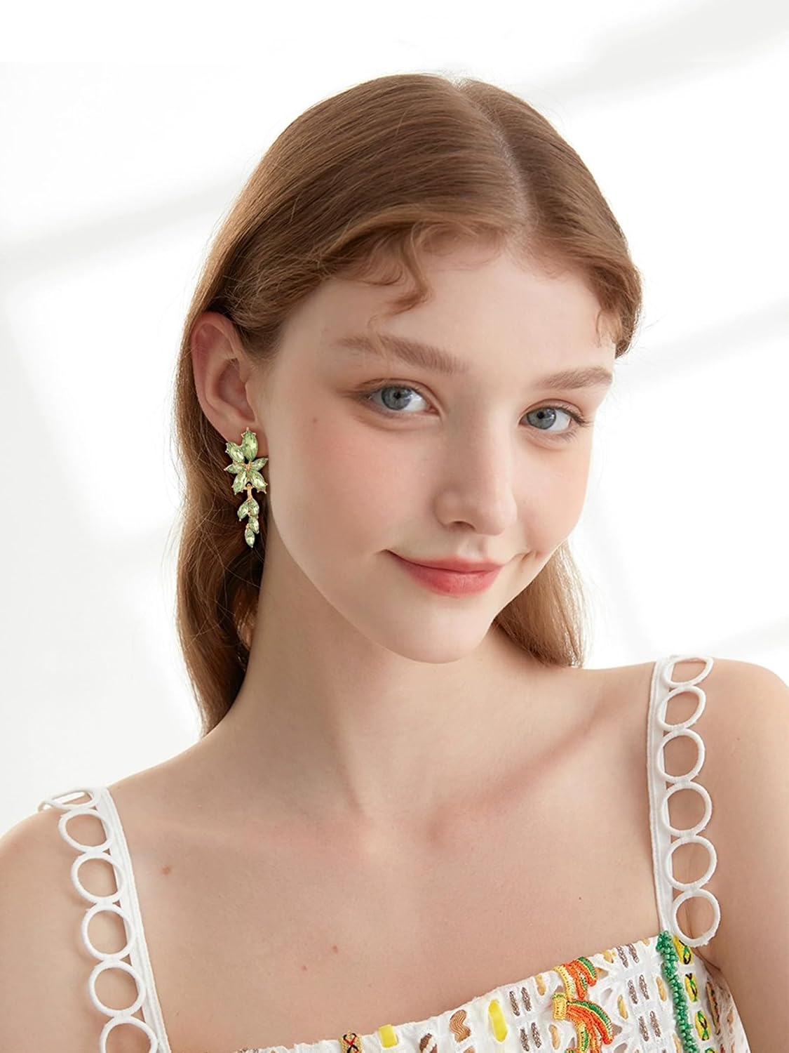 ATIMIGO Elegant Rhinestone Dangle Earrings Marquise Crystal Wedding Bridal Earrings for Brides Bridemaids Formal Prom Statement Drop Earrings for Women