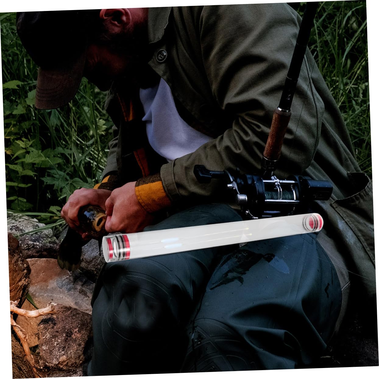 BCOATH Fishing Float Tube Organizer Acrylic Floats Storage Tube for Fishing Light Weight Compact