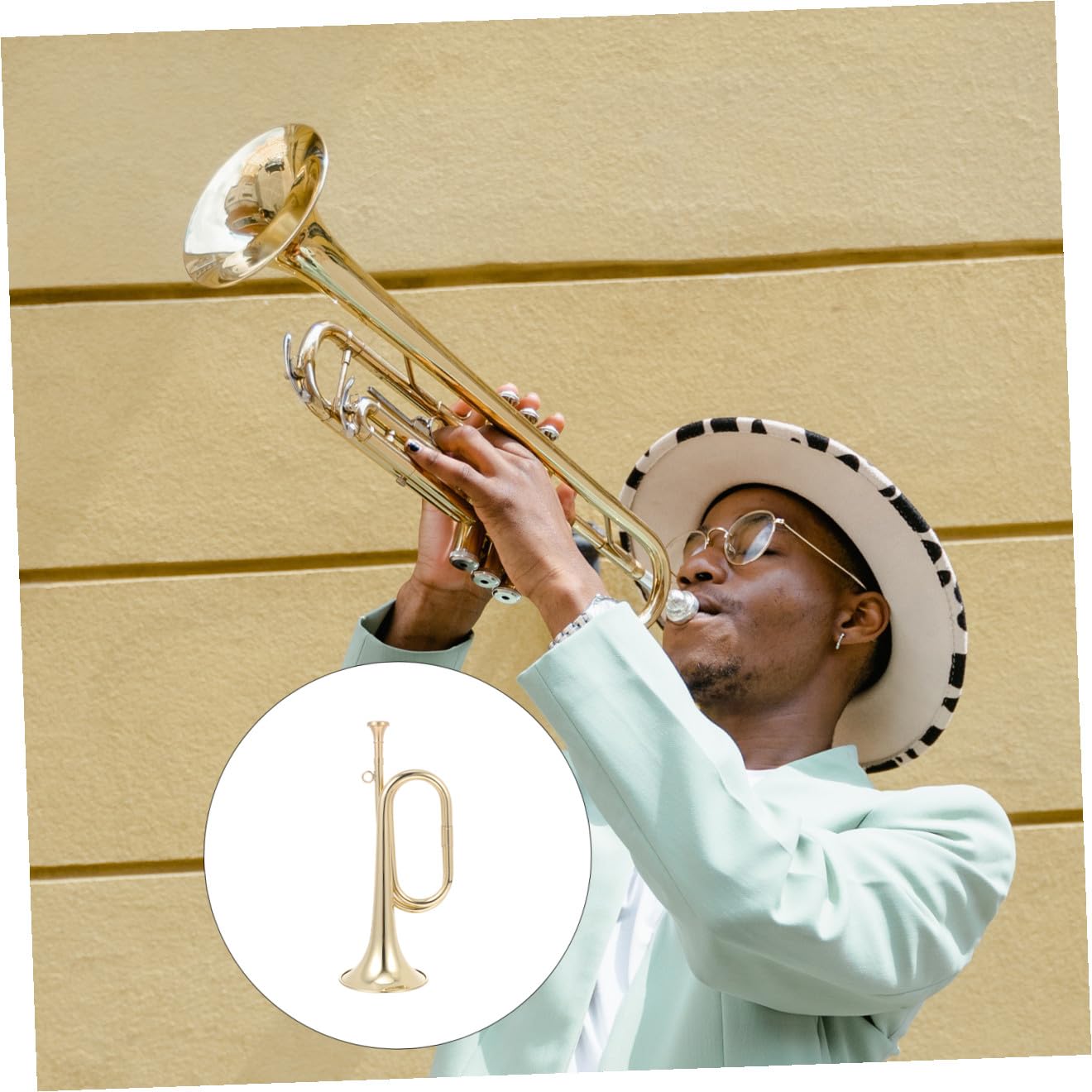 Kindertrompete aus Messing, Goldfarbenes Musikinstrument | Lernwerkzeug für Kinder, Kreative Gestaltung für Schreibtisch und Einweihung