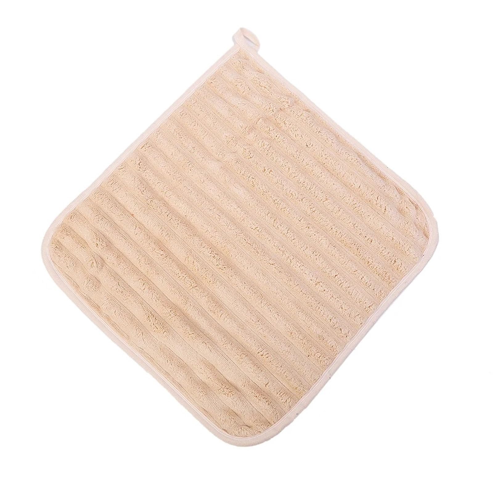 FGUJSUR Hand Towels Coral Fleece Hand-Wiping Towel Thickened Absorbent Hangable Enduring Soft Handkerchief Kitchen Washing Dishes(Beige)