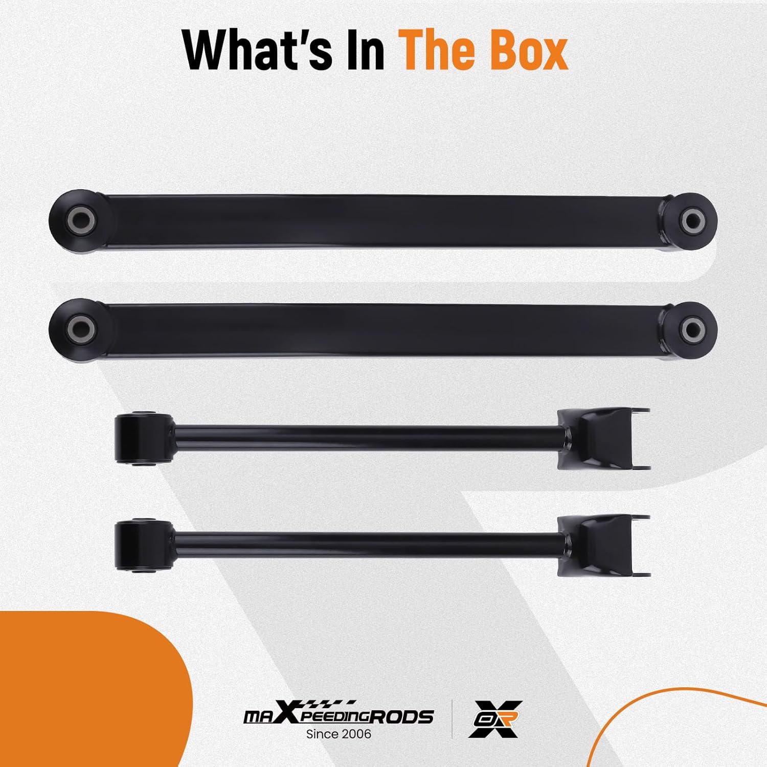 maXpeedingrods 4Pc Front Upper Lower Control Arm for Jeep Wrangler 2007-2017 Wrangler JK 2018, Suspension Kit Upper & Lower Control Arm Assembly Replace K641822 K621823