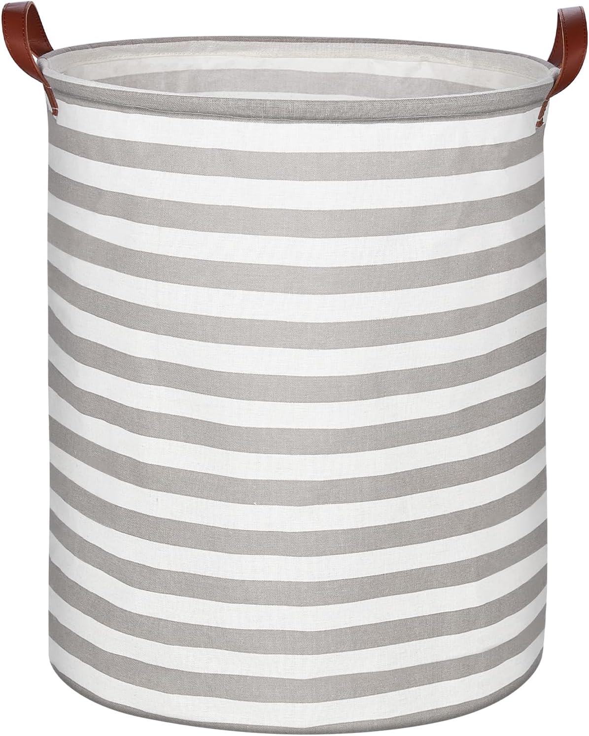 Cesto Portabiancheria Pieghevole XXL Da 100L - Con Coperchio E Manici In Bambù, Salvaspazio, Grigio - Foto 4