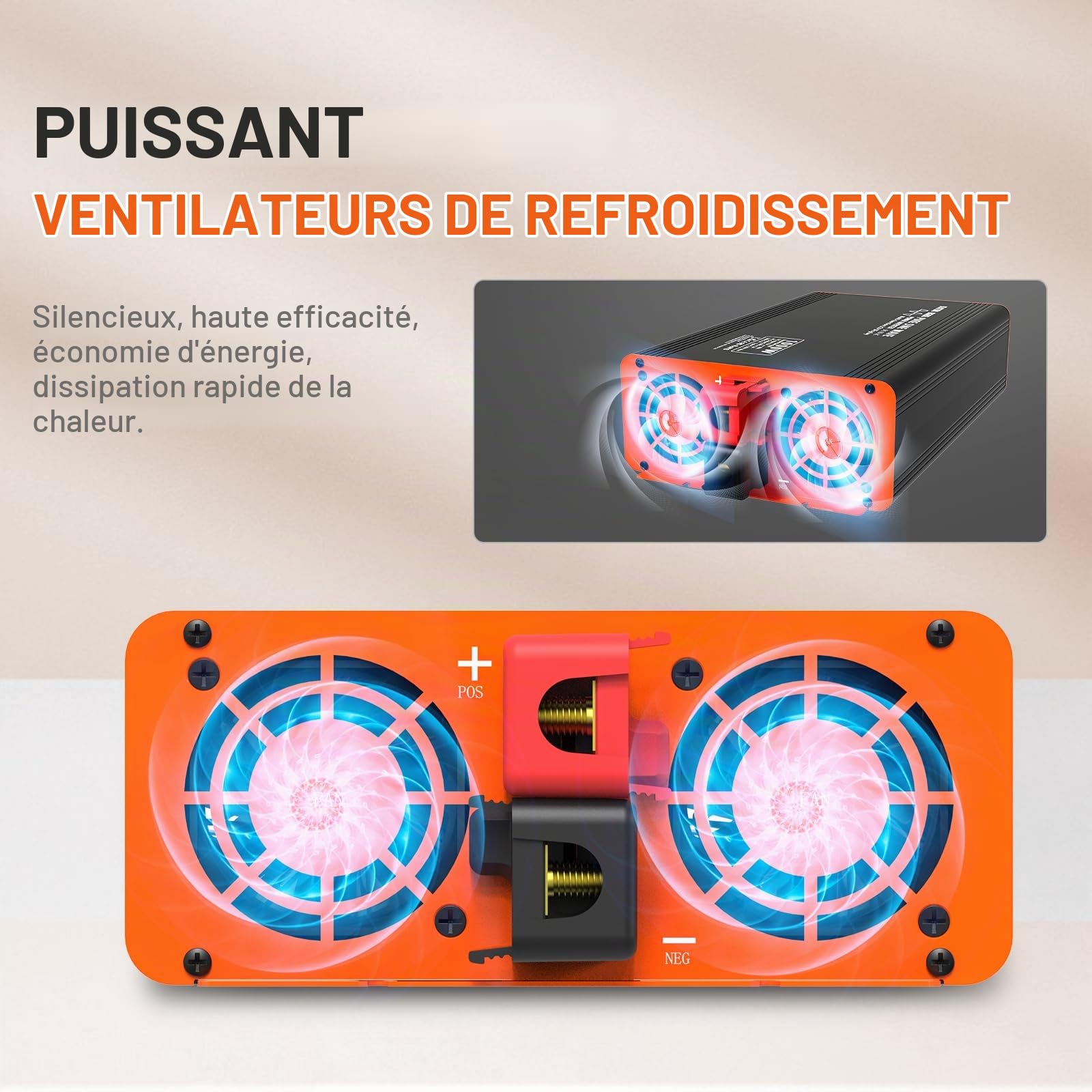 DATOUBOSS Convertisseur 24v 220v 230v Pur Sinus 2000W/4000W Onduleur, Transformateur 24V 220V Voiture Convertisseur de Tension avec écran LCD, Inverter pour RV Voiture, Caravane, Bateau, Camping