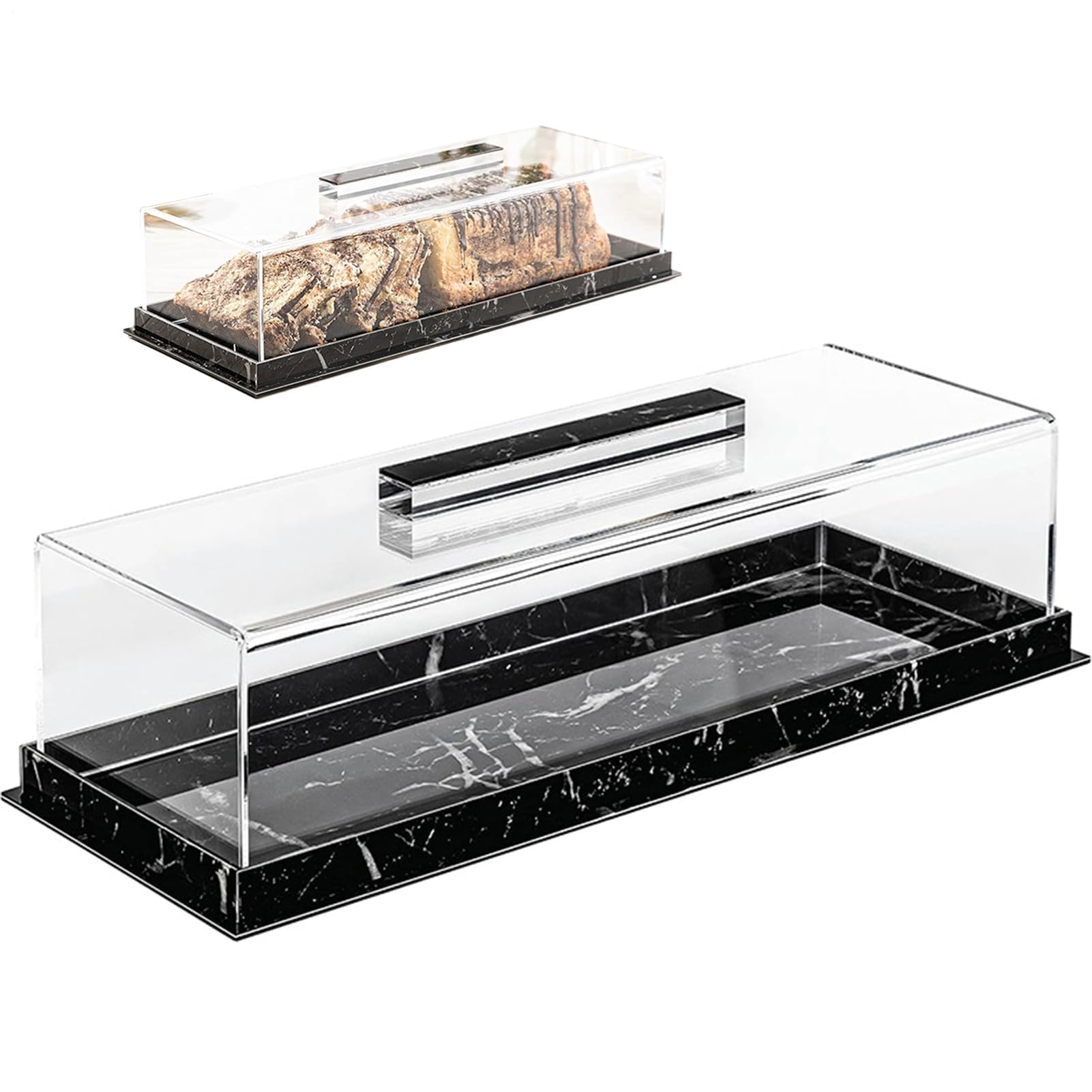 Plateau Rond à gâteaux avec Couvercle Transparent, léger et idéal pour présenter pâtisseries, Anniversaires, Mariages Autres réceptions | 35,5 x 12,5 9 cm, Parfait la présentation