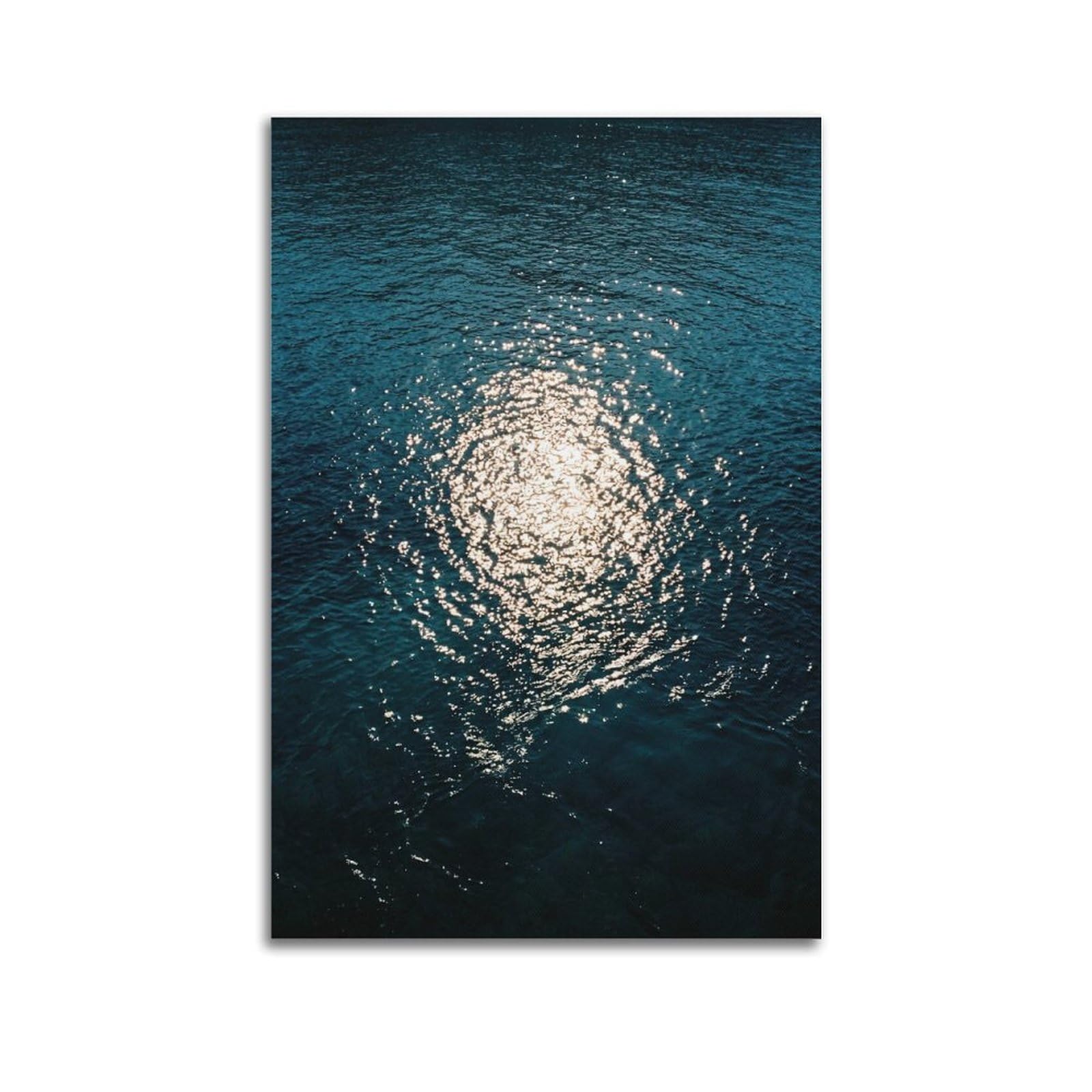 FQNYR Mediterranean Life Photo Water Sun Reflection Poster Painting Canvas Wall Art Print20x30inch(50x75cm) Unframe-style