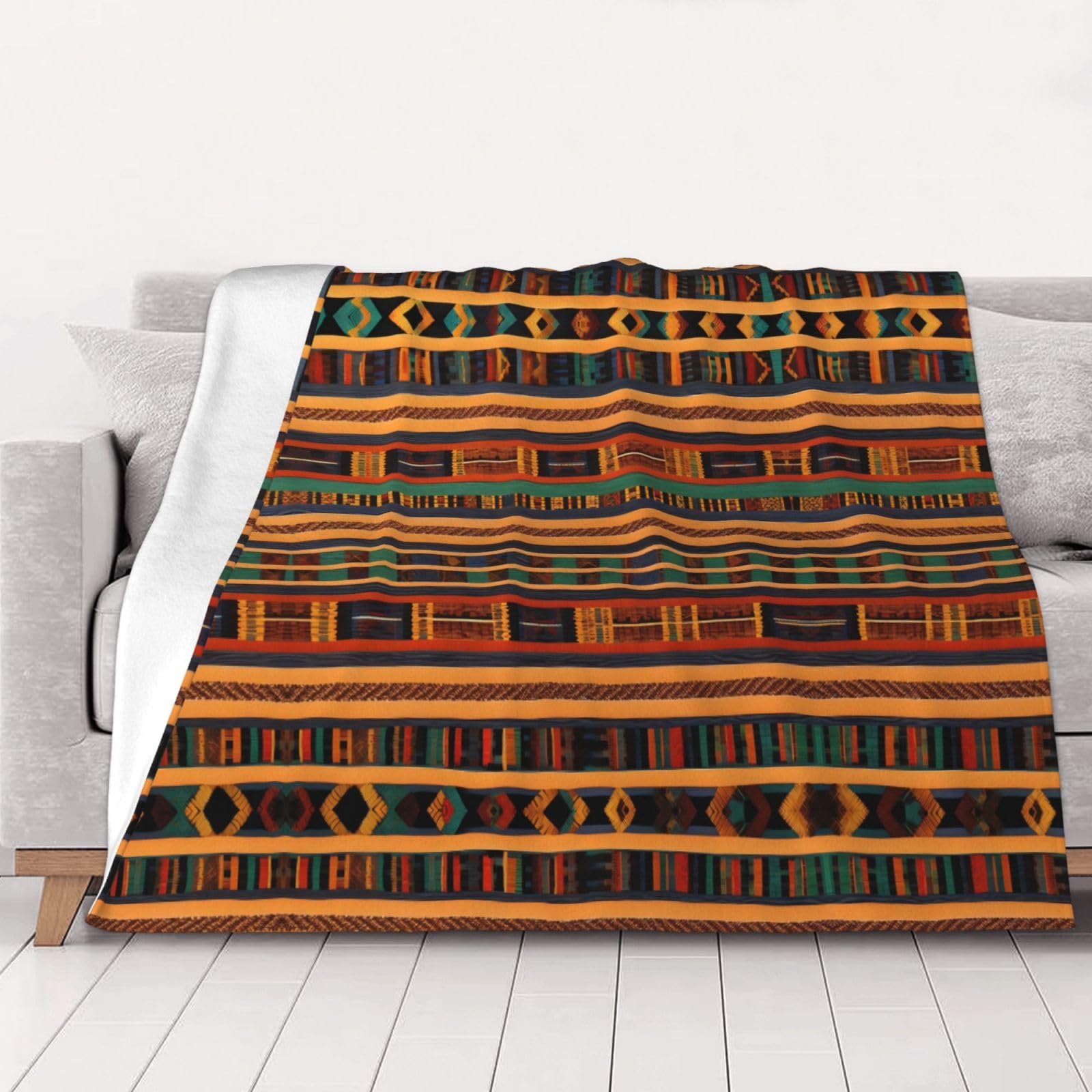 Couverture tissée africaine super douce pour cocooner sur le canapé