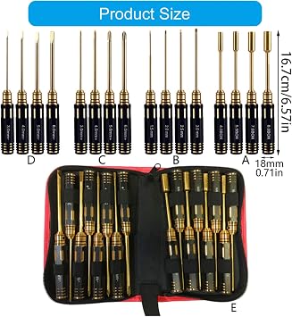 4PCS Hexagonal Screwdriver Tool Set Model Car Repair Tool Bits Screwdriver Handle Electronic Assembly for Remote Aircraft Model
