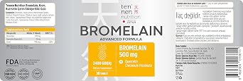 Tennen Nutrition Bromelain 500 Mg | 2400 GDU/Gr Yüksek Enzim Aktivitesi | Quercetin ve Krom Pikolinat Gelişmiş Formülasyon