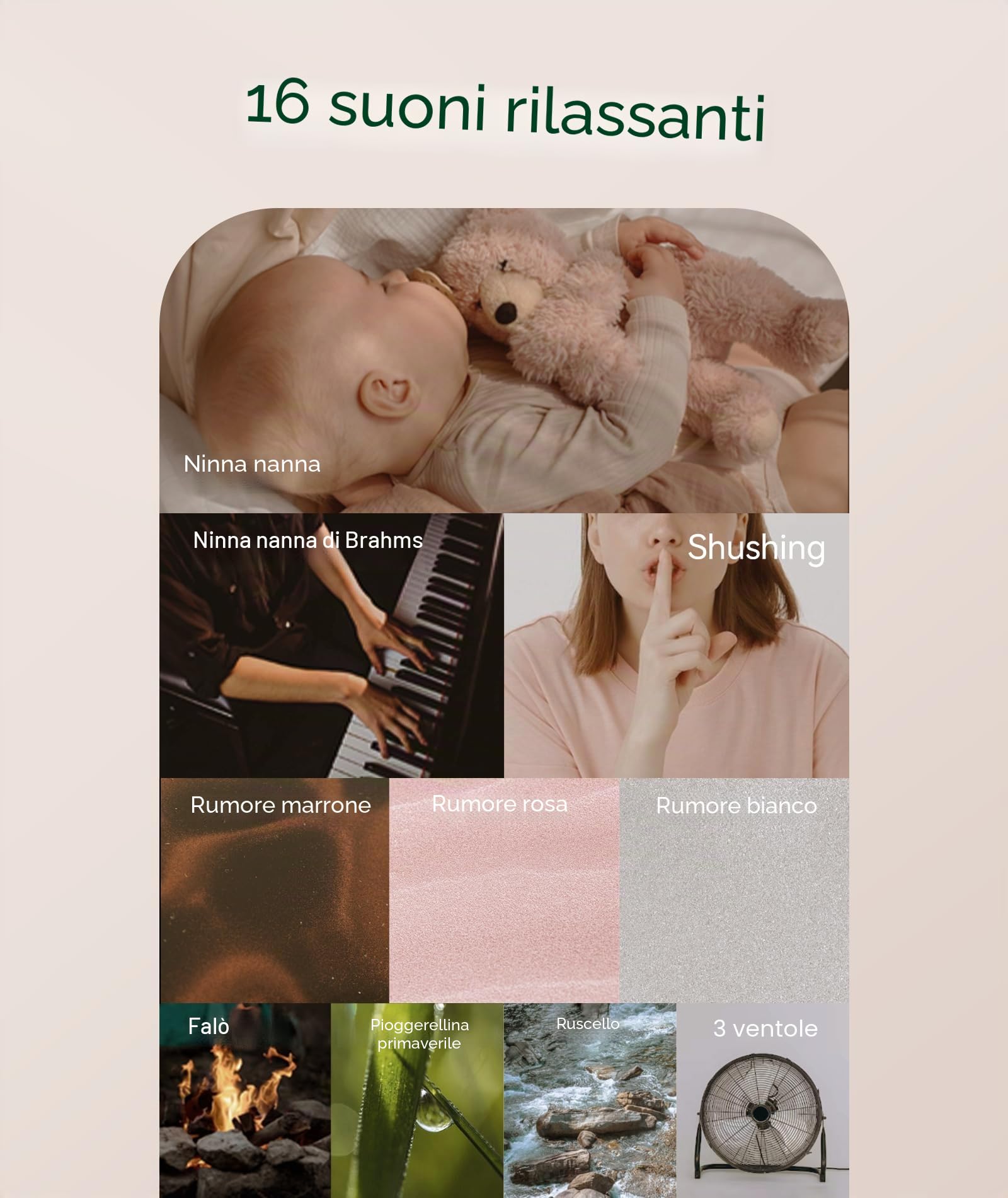 Dreamegg Pocket Sleep 1 Mini Macchina Rumore Bianco, Portatile Rumori Bianchi per Neonato Adulti con 16 Suoni Rilassanti, Suoni Bianchi per Neonati Ricaricabile, 32 Livelli Volume