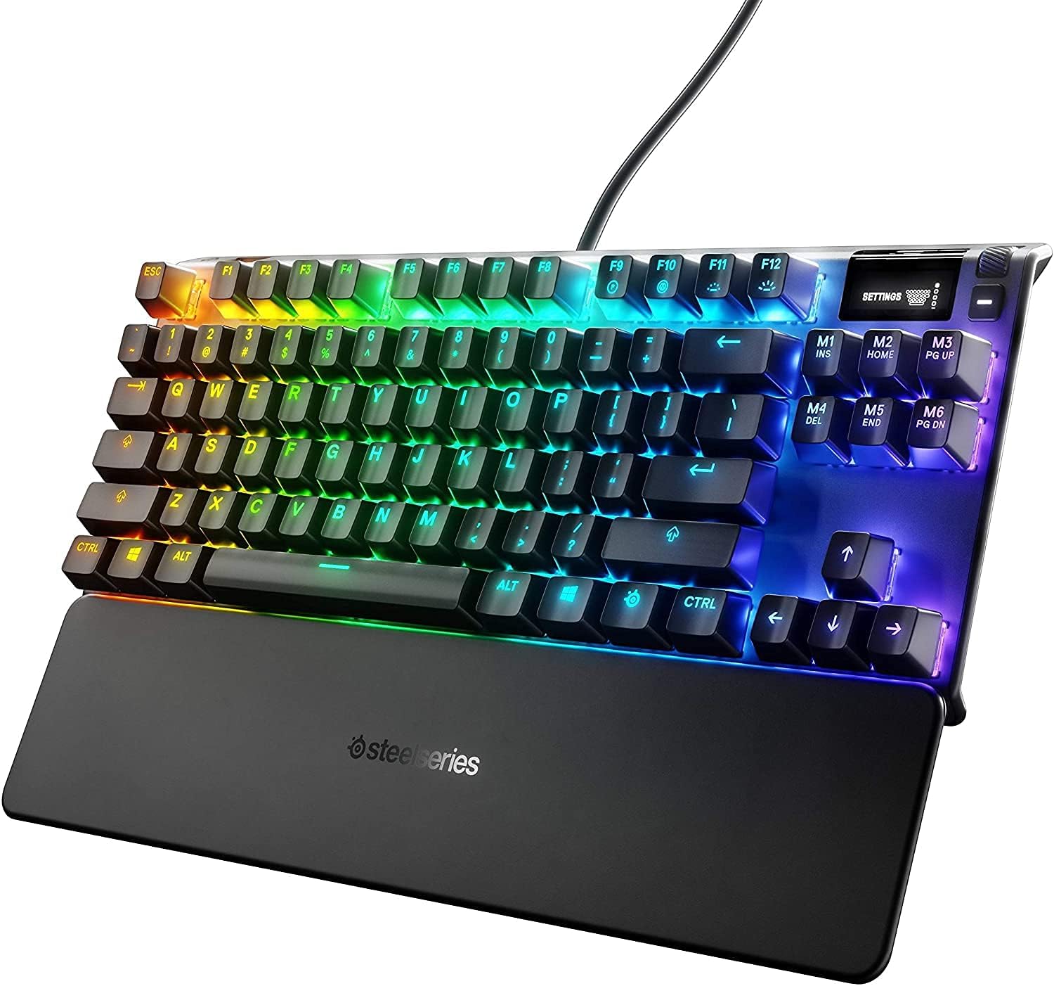 Get Special Price SteelSeries Apex 7 Mechanical Gaming Keyboard – OLED Smart Display – USB Passthrough and Media Controls – Linear and Quiet – RGB Backlit (Red Switch) (Renewed)
