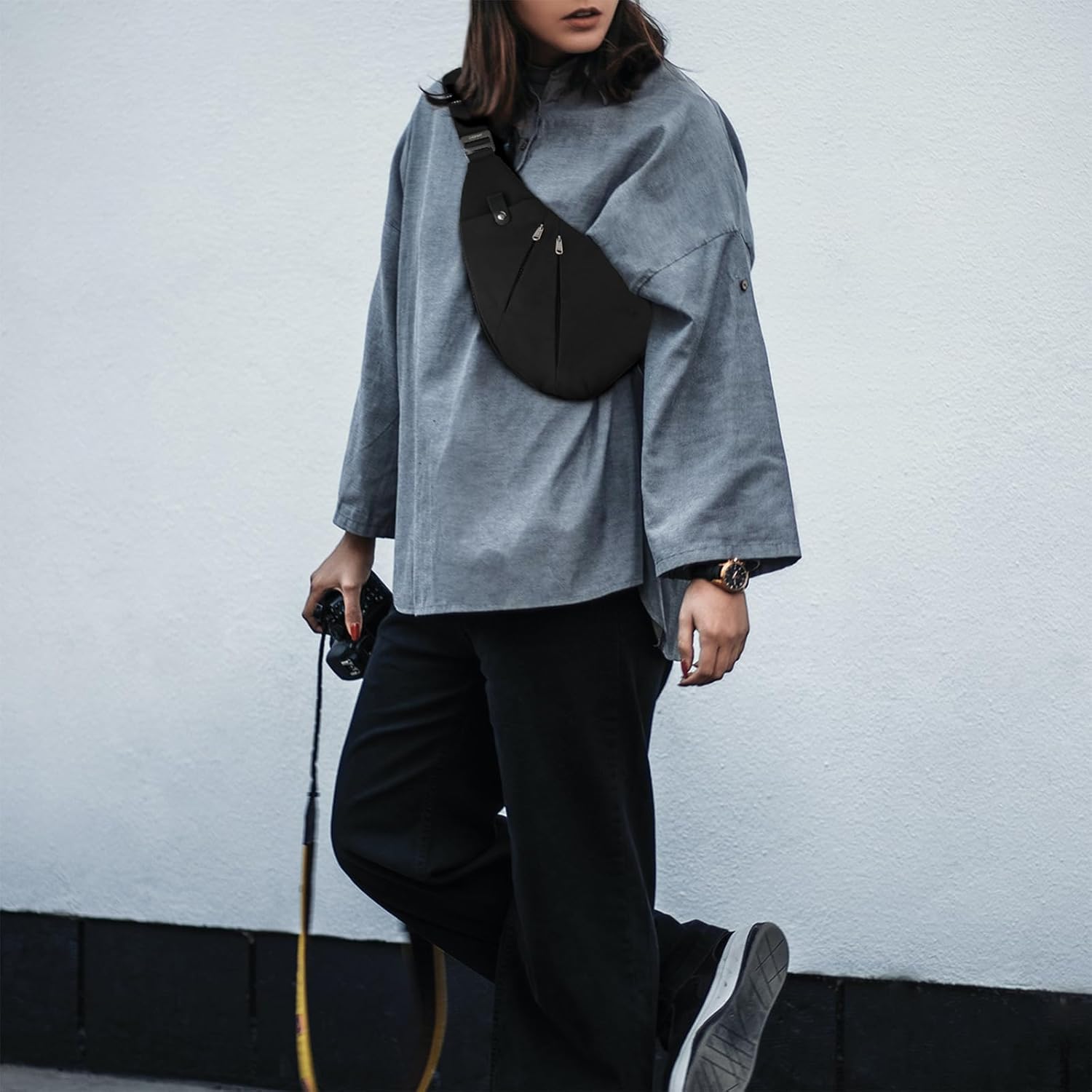 Light And Slim Crossbody Sling Bag Unisex Water Resistant Anti-Theft Shoulder Bag Outdoor Casual Hiking Daypack Personal Pocket Bag - Image 3