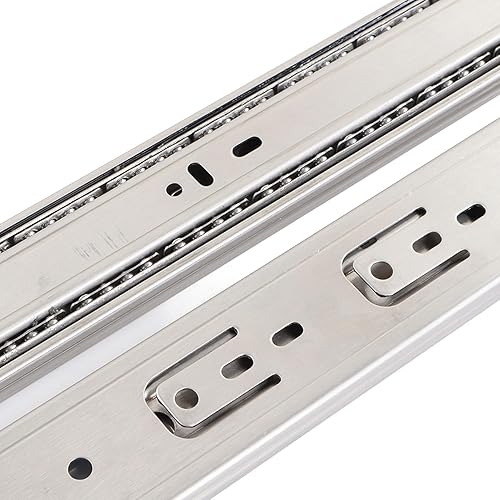 Miniatura 8 de Deslizadores de cajones de acero inoxidable de 22 pulgadas, amortiguación hidráulica para un cierre suave, alta capacidad de carga, clip extraíble,