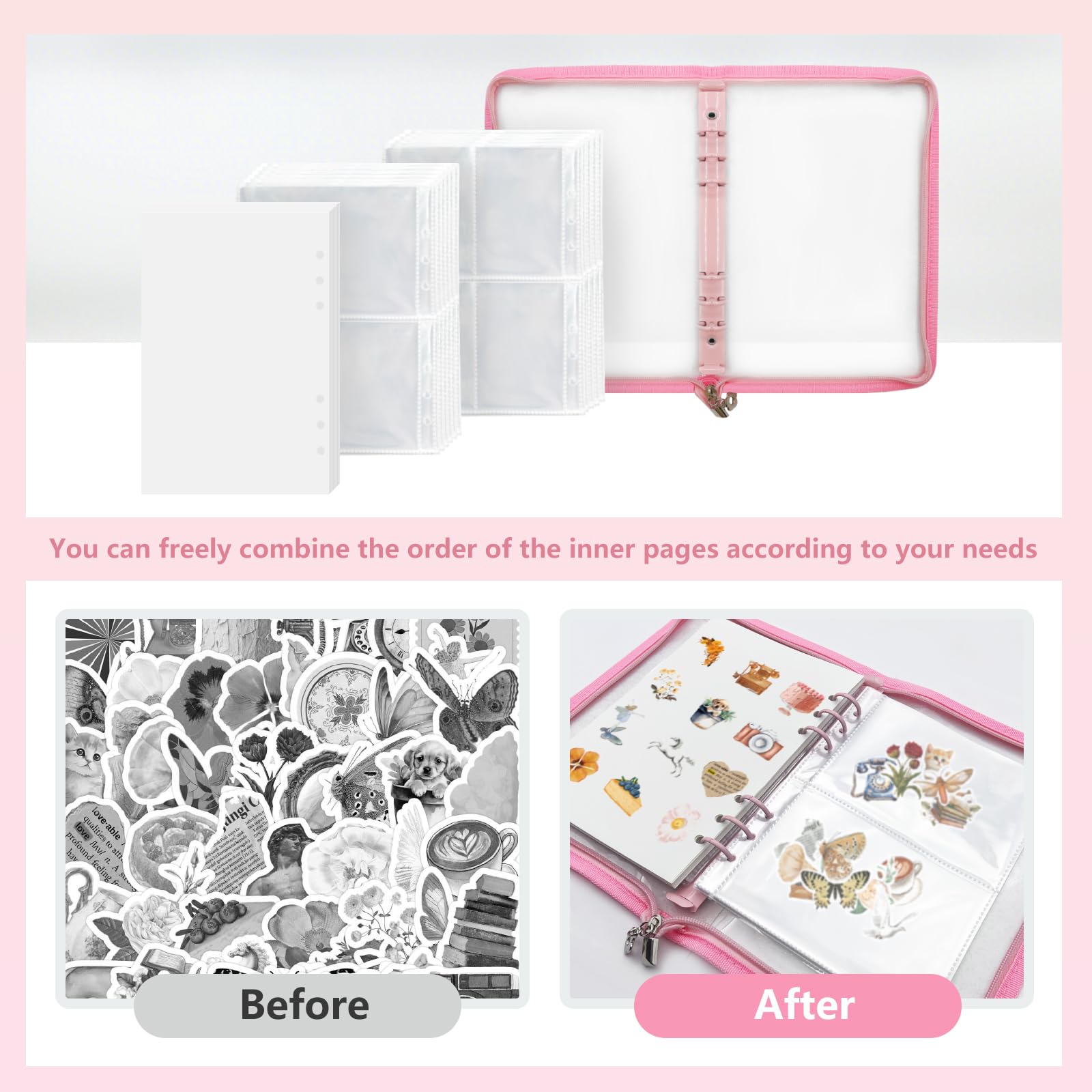 Sticker Storage Sticker Collecting Zipper Binder Album, ... Sticker Holder