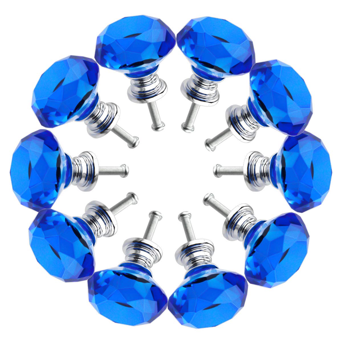 BNYZWOT Crystal Glass Cabinet Knobs 30mm Diamond Shape Drawer Kitchen Cabinets Dresser Cupboard Wardrobe Pulls Handles 10 Pcs