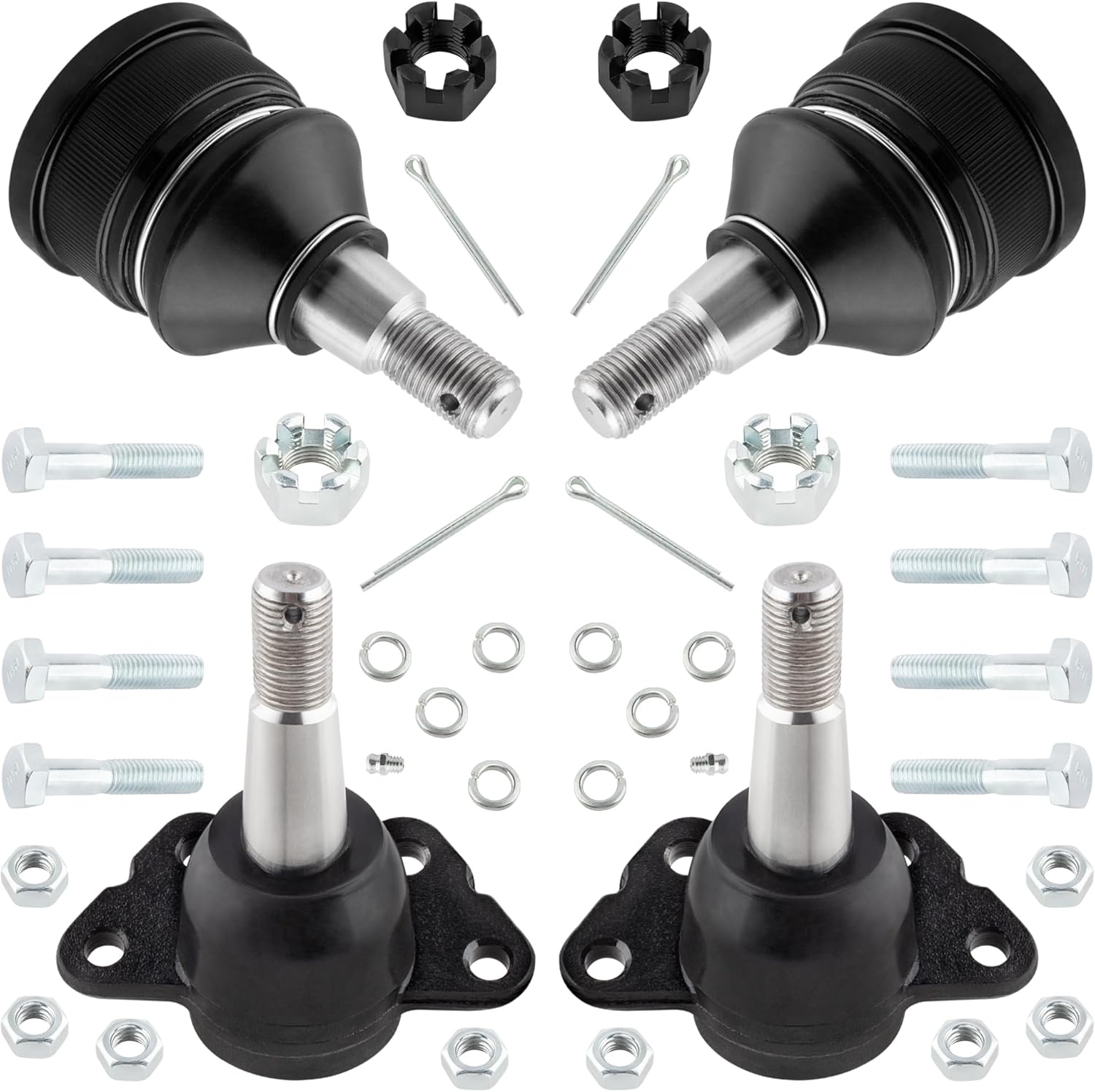 4PCS Upper and Lower Ball Joint Kit Fits K6445, K6344 89-00 For Chevrolet C3500, 92-99 C2500 Suburban, 89-00 C2500, 96-02 Express 3500, 94-99 C1500 Suburban 6.5L, 96-02 Express 2500