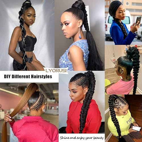 Miniatura 7 de Extensión de cabello sintético suave y natural para mujer, 34 pulgadas, 4.63 onzas, color rosa