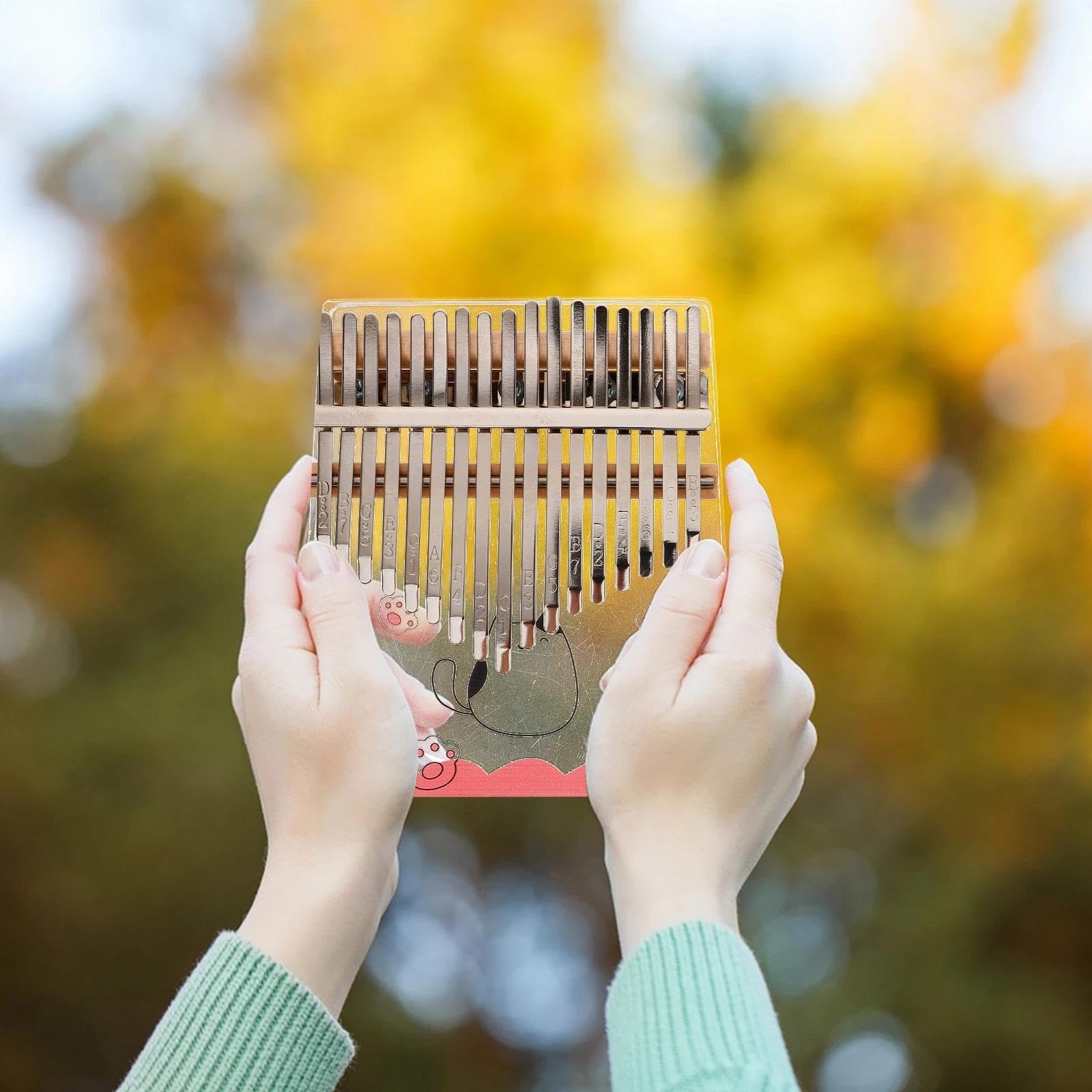 Una Marimba Compacta De 17 Notas Que Se Toca Con Los Dedos Un Instrumento Tradicional Con Una Sensación Clara Y Agradable. Kalimba Principiantes