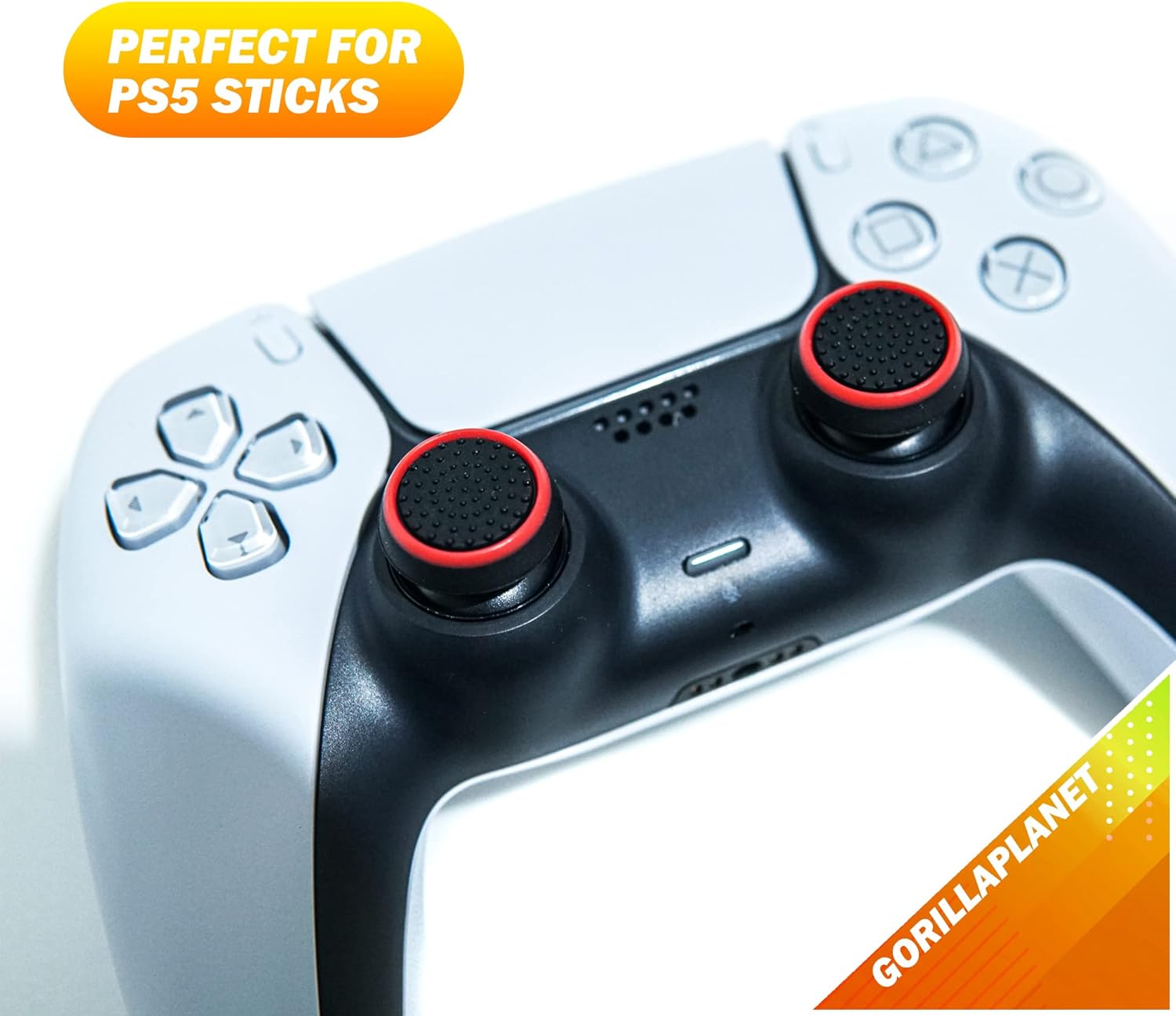 4 Pro Thumb Grips Caps Compatible with PS4 - PS5 Joystick Controller (Red)