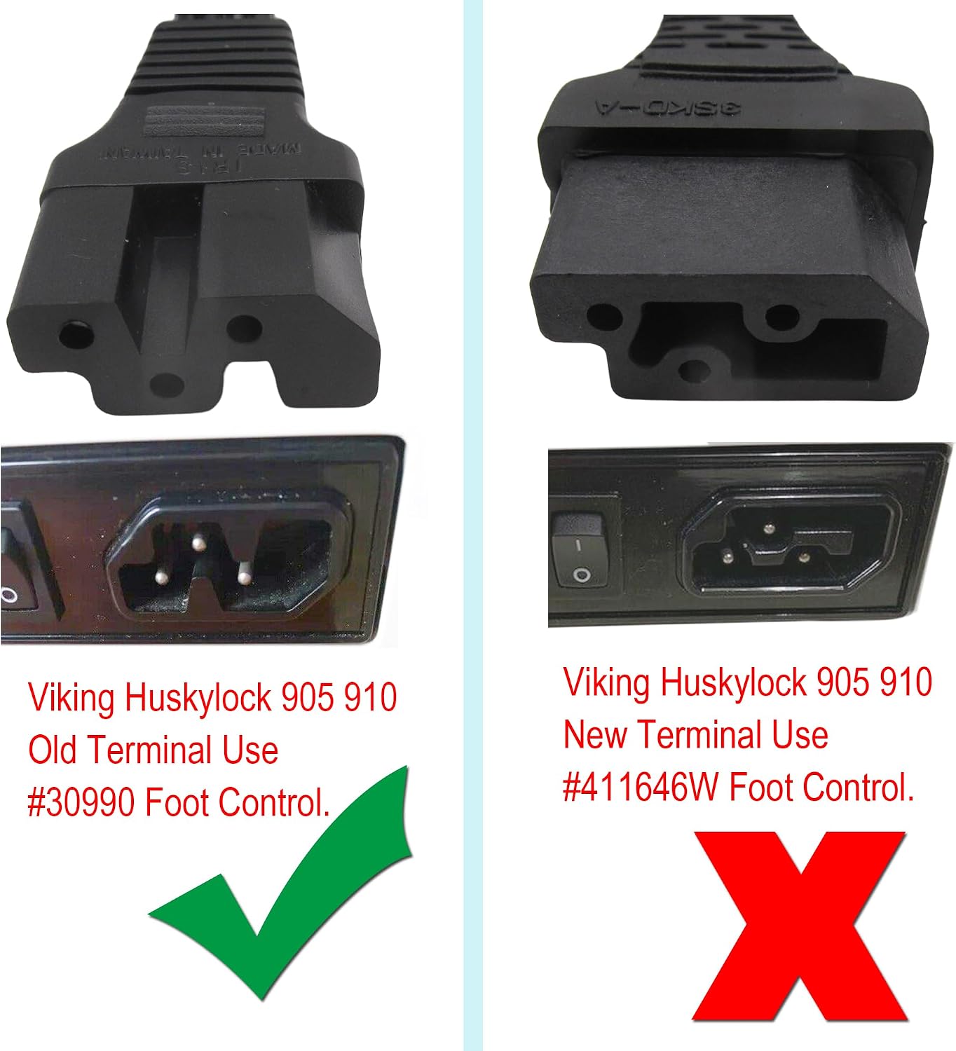 CKPSMS Brand- #30990 220V Complete Speed Control Foot Pedal+Cord Compatible with/Replacement for PFAFF Brand 4240, 4250,4260 Singer Brand 14J334 Viking Brand 340D,341D,Huskylock 905,910(Old Terminal)
