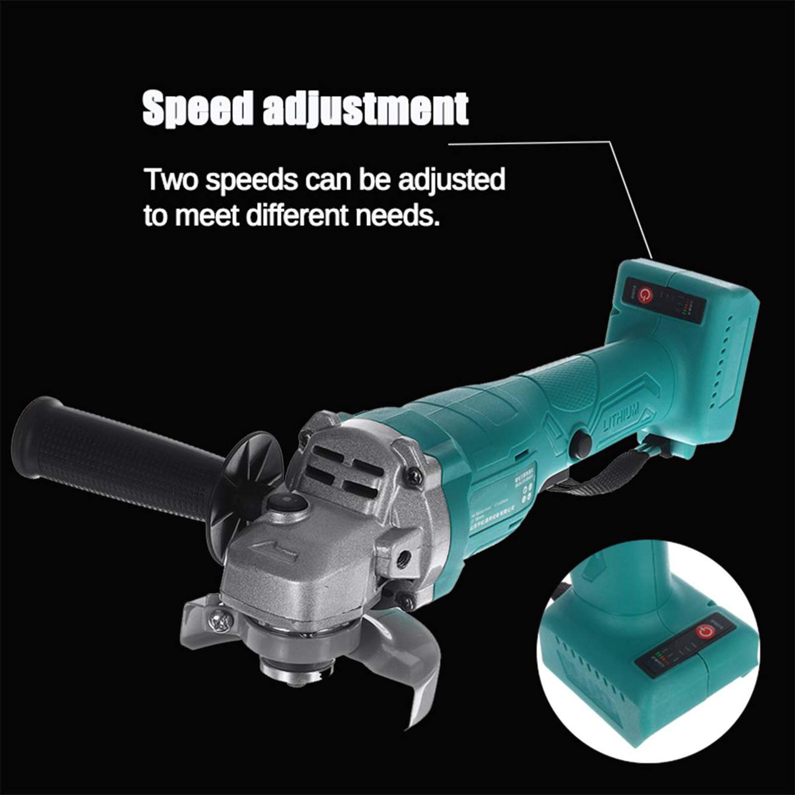 Amoladora Angular de Impacto inalámbrica sin escobillas de 800W 98Vf 100Mm, pulidora de máquina de Corte de Velocidad Variable de 9000 RPM con (pulidora)