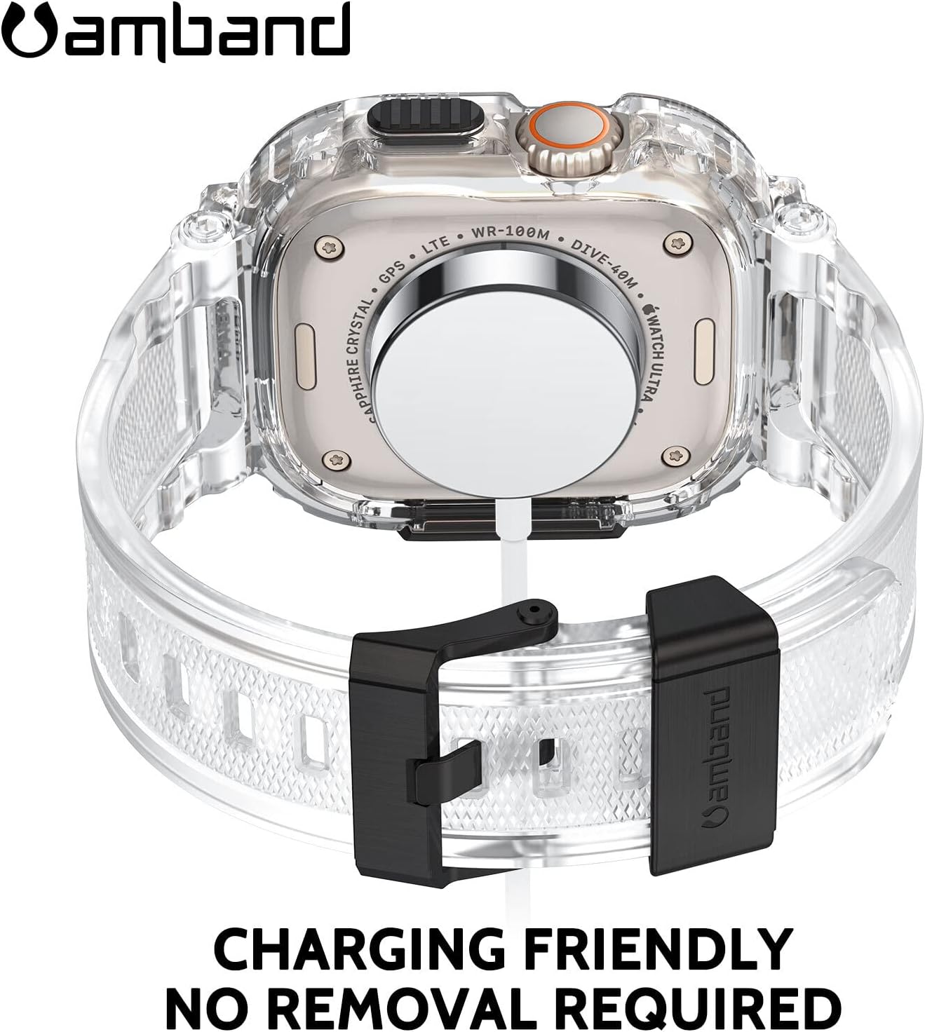 amBand M1 Sport Case Band for Apple Watch Ultra 3/2/1 & SE 3/2/1 & Series 11 10 9 8 7 6 5 4 3 49mm 46mm 45mm 44mm 42mm 41mm 40mm 38mm, Shockproof & Scratch Resistant Rugged Bumper for Men - Image 6