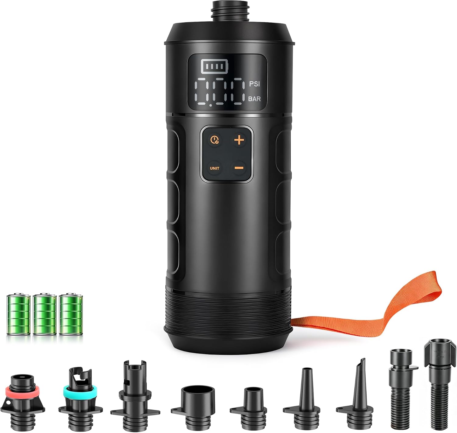 Compact Rechargeable SUP Pump, Lightweight Cordless Electric Paddle Board Pump, 12 PSI Portable Inflator with Auto Shut-Off for Stand Up Paddle Boards, Kayaks and Pool Floats