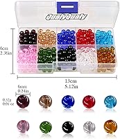 Vista 30 de QualyQualy Cuentas de pesca surtidas, cuentas de pesca de vidrio de plástico, rojo y amarillo, mezcla de colores, cuentas de pesca luminosas