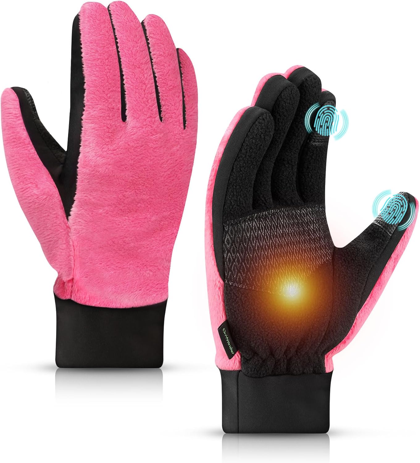 Winter Gloves for Women Cold Weather Windproof Touchscreen Anti-Slip Warm Gloves for Commuting Running Cycling Driving