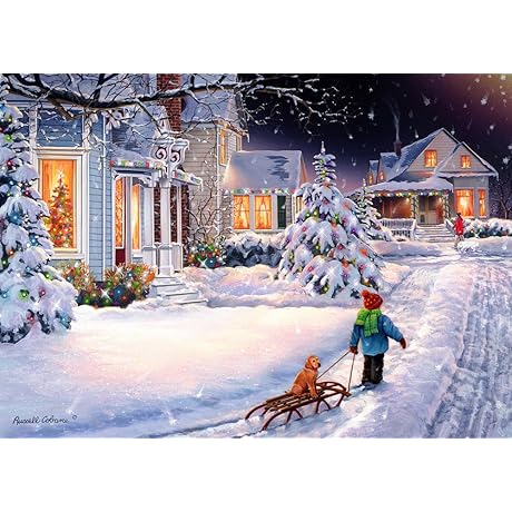 Christmas Night Christmas Cards - Assortment of 15 Stunning Cards with Wintery...