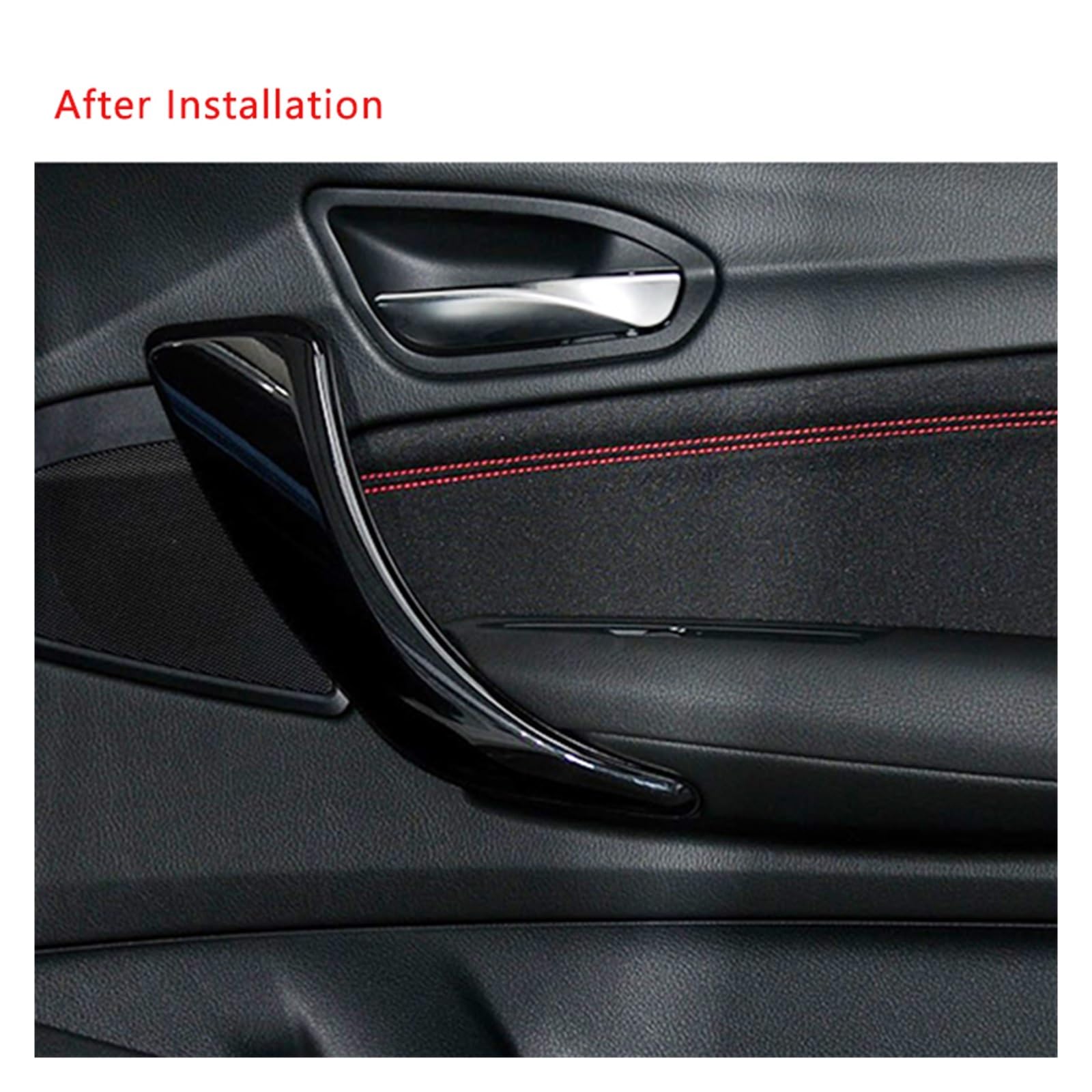 Türgriff Innen Für BMW 1 2 Serie F20 F21 F22 F23 2012-2016 Ersatz Türgriffverkleidung Glanzschwarze Faser Auto-Innenverkleidungsabdeckung(2PCS Set-Black)