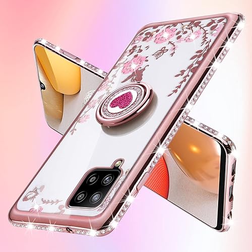 Miniatura 6 de Funda protectora para Samsung Galaxy A42 0.18 oz, A42 0.18 oz, funda para teléfono para mujer, con purpurina, cristal, mariposa, corazón, floral,
