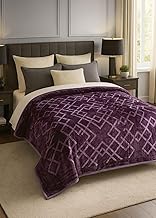 Signature® Discovery Supersoft Plush Solid Color Blanket for Double Bed | Single Ply Ultra Soft Rabbit Touch Blanket with Premium Shine & Emboss Design | (215 × 240 cm) (Royal Luxe)