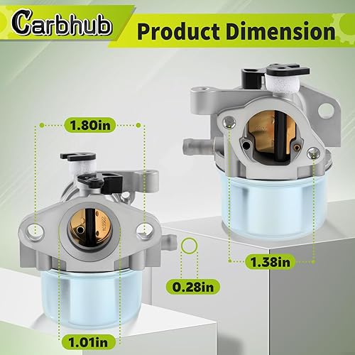 Miniatura 4 de Carbhub 790845 Carburador para 799866 790845 799871 796707 794304 12H800 Motor Toro Craftsman Cortacésped Carb Toro 22 pulgadas Reciclador con