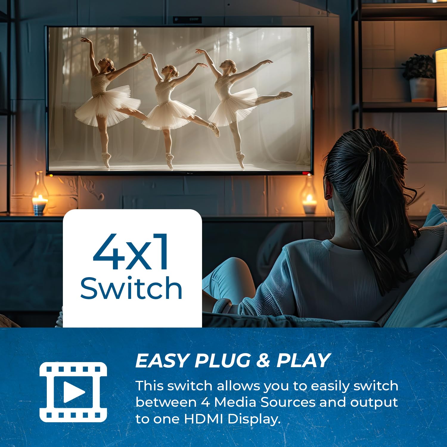 OREI 8K 4x1 USB-C/HDMI 2.1 Switch 4K @ 120hz Switcher 4 in 1 Out, supporto HDR, HDR10, Dolby Vision, HLG 48Gbps per Xbox Series X PS5 Roku Fire TV Monitor proiettore Dolby