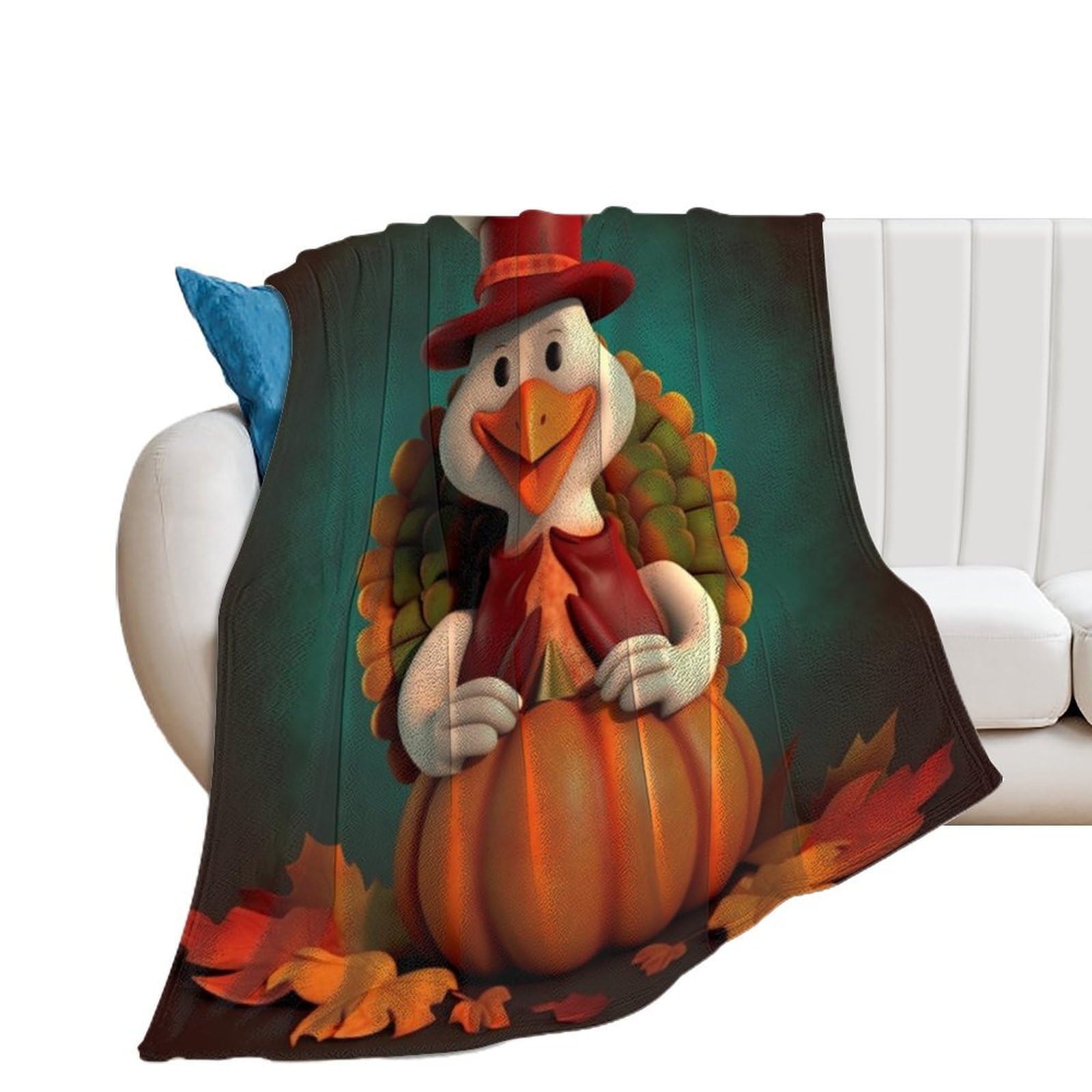 Couverture flanelle Thanksgiving pour un canapé cosy en automne