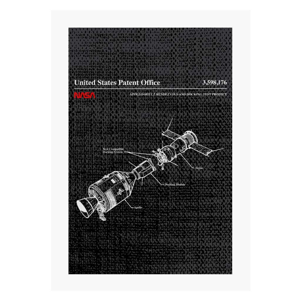 Nasa Apollo Soyuz Docking Test Blueprint A4 Print