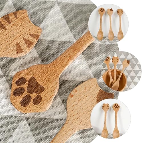 Miniatura 6 de Wooden Teaspoons for Coffee, Soup and Salad, Ergonomic Small Wooden Spoons Smooth Edges, Kitchen Utensils