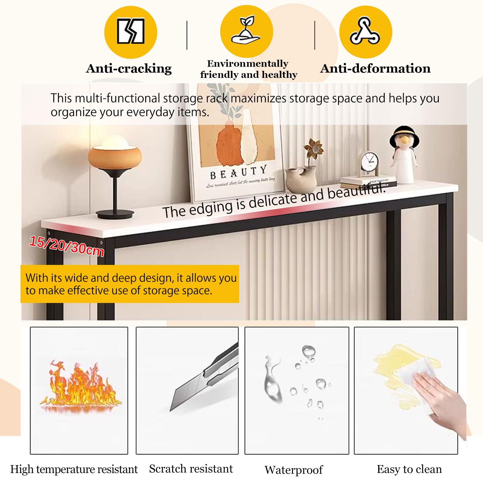 Tavolo Consolle Ingresso 140cm Marrone Mensola Dietro Divano,Tavolo d'ingresso per Corridoio,Consolle Sottile,utilizzabile come scaffale espositivo per il soggiorno,libreria per bambini o comodino