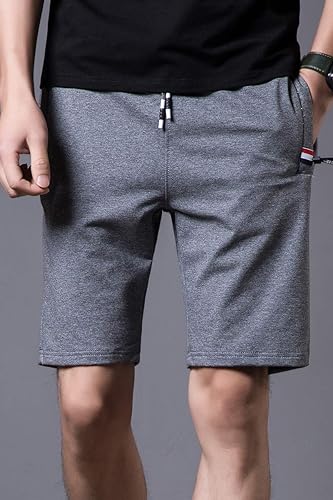 Miniatura 3 de Pantalones cortos casuales de verano de algodón de ajuste clásico con cintura elástica y bolsillos con cremallera