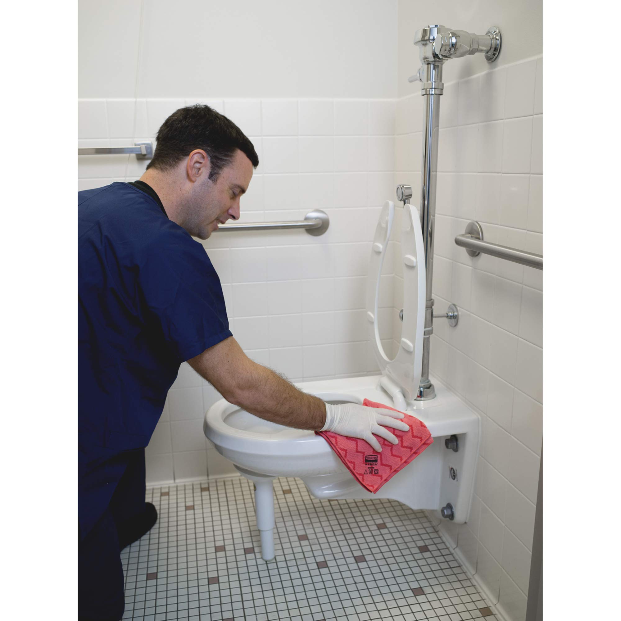 Rubbermaid Commercial FGQ62000RD00 Hygen - Paño de microfibra para uso general, color rojo
