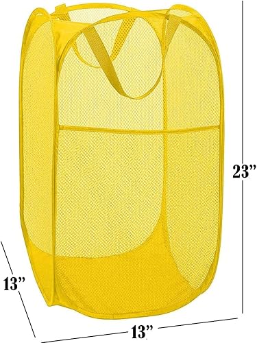 Miniatura 27 de BATTOO Cesta plegable de malla fuerte de lujo con bolsillo lateral plegable para lavandería, baño, habitación de los niños, dormitorio universitario