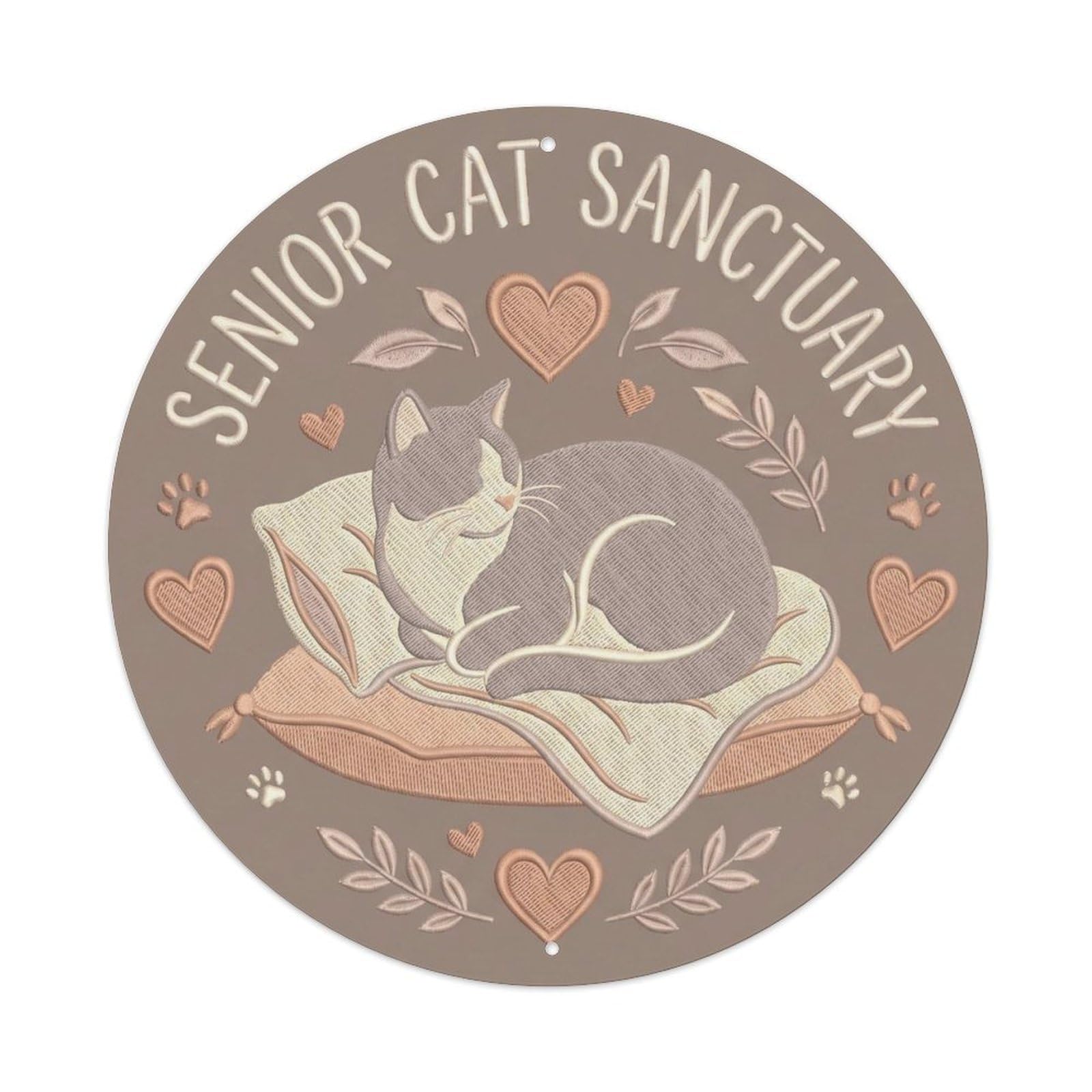 Senior Cat Sanctuary Retirement Pet Rustic Vintage Metal Tin Sign