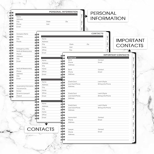 Miniatura 5 de Agenda mensual 2025-2026  Agenda mensual de 24 pulgadas, 9 x 11 pulgadas, enero 2025 a diciembre 2026, agenda mensual con pestañas, amplios bloques