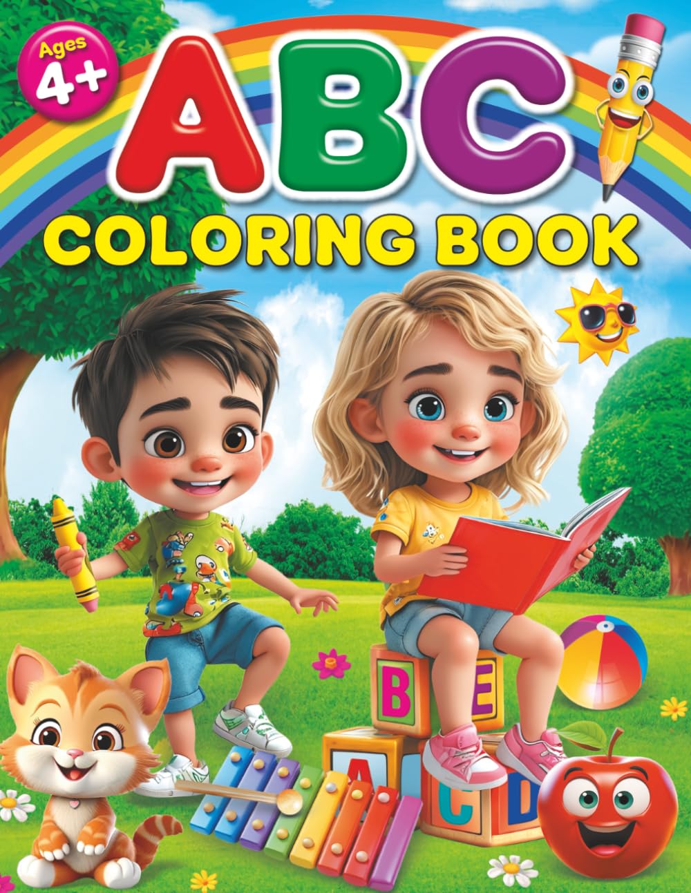 ABC Coloring Book for Kids Ages 4–6: Fun Alphabet Coloring Pages with Animals and Objects