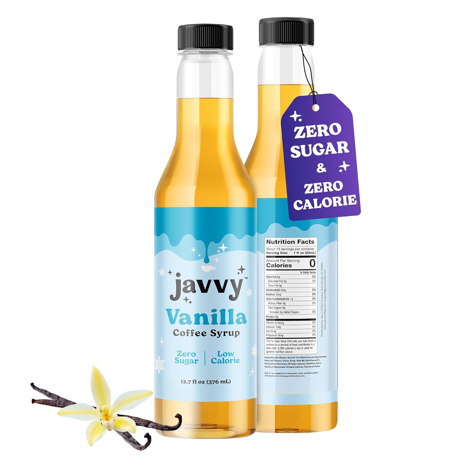 Coffee Syrup - Zero Sugar, Zero Calorie, Flavoring Syrup for Coffees, Coffee Bar Accessories - Great for Flavoring All Types of Drinks – 3 Pack