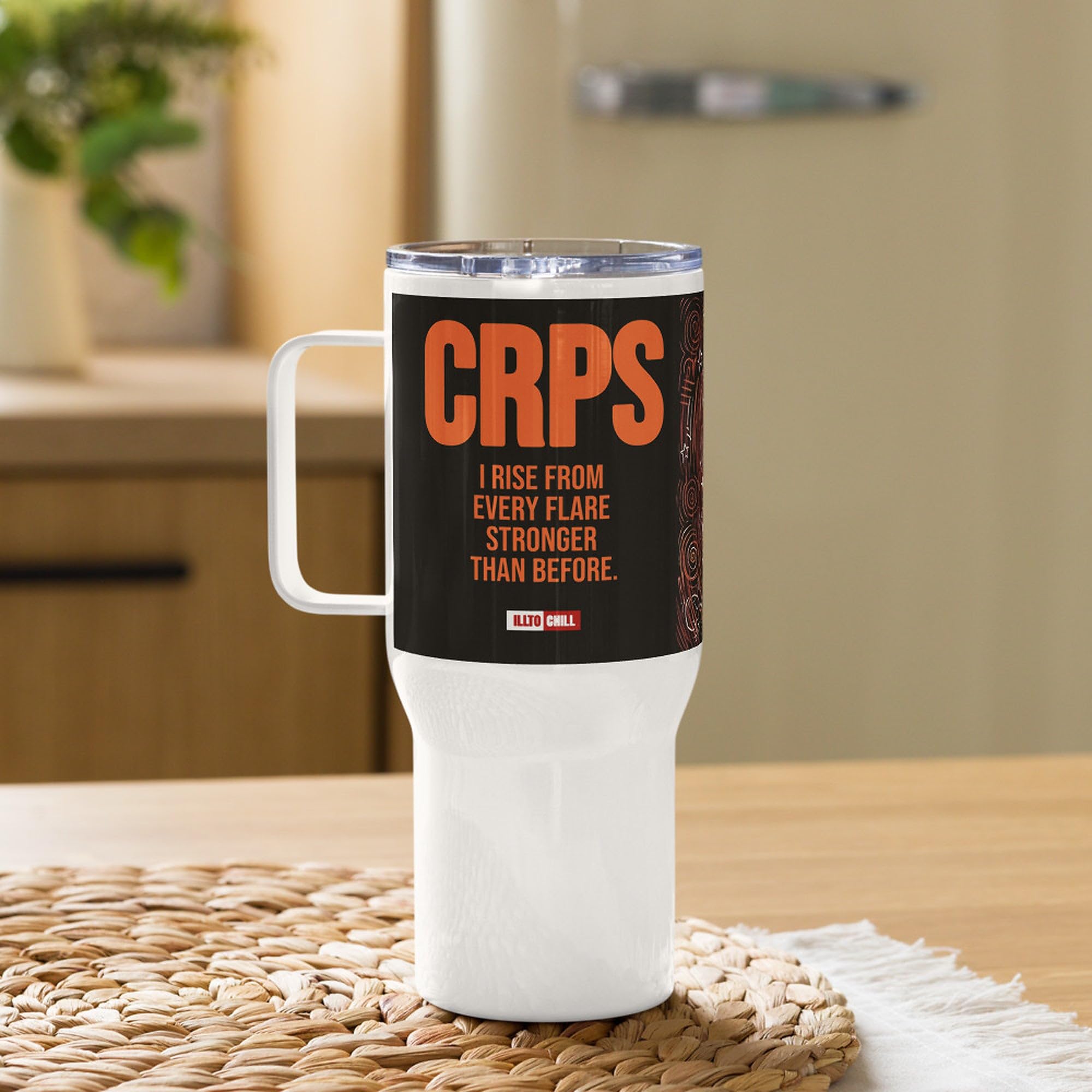 Taza de Viaje SDRC (CRPS) con Asa, Regalo para la Comunidad CRPS